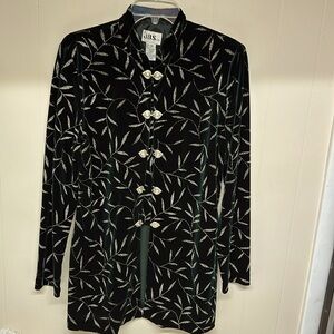 JBS Ltd Deep green Velvet Jacket Blazer Silver Metallic Womens Evening Sz 10